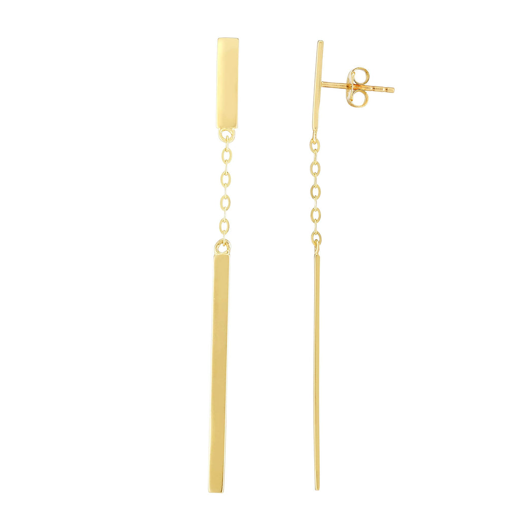 14K Yellow Gold Earrings with Push Back Clasp - JewelStop1