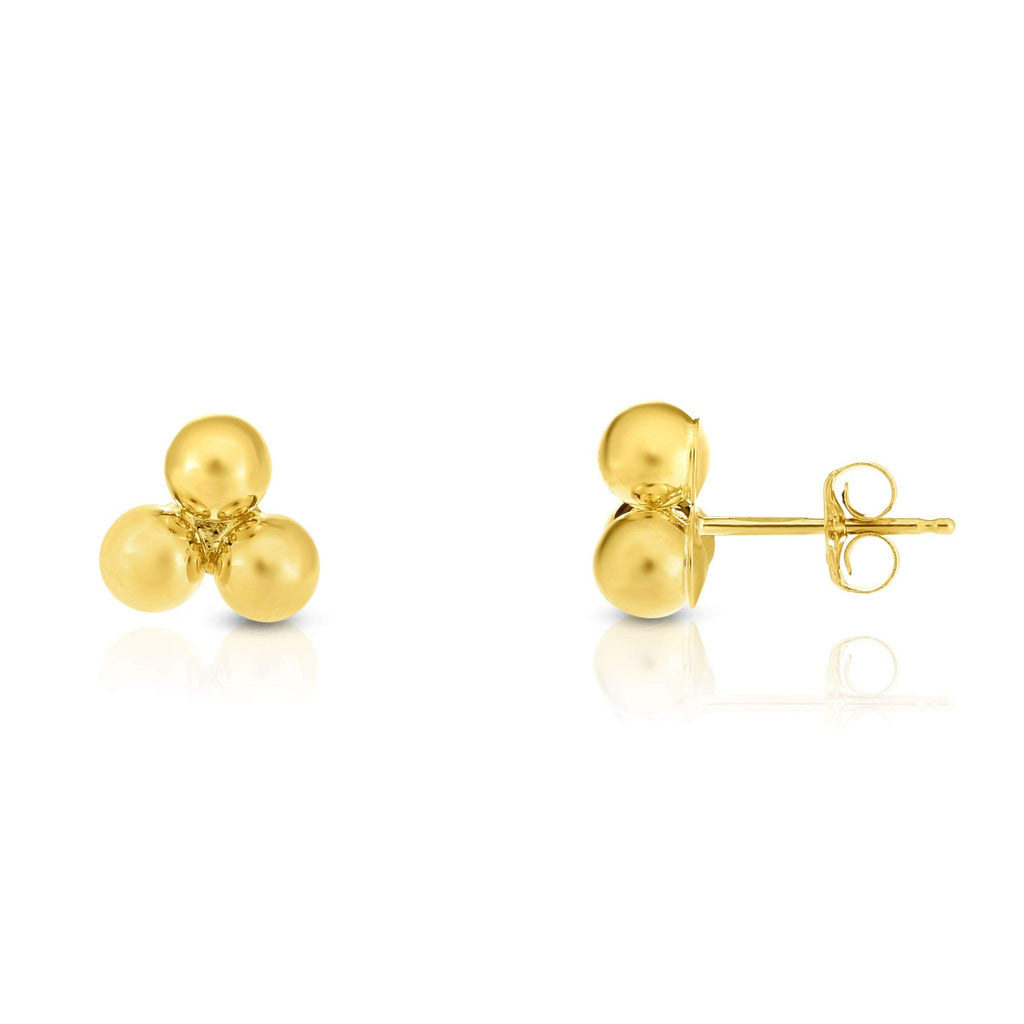 14K Yellow Gold Finish Earrings, Push Back Clasp - JewelStop1