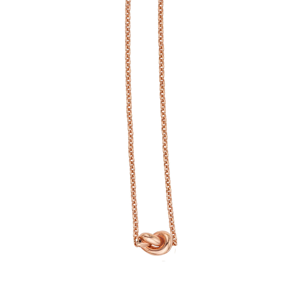 14k Rose Gold 7.5x12.5mm Polished Extendable Knot Necklace Lobster Clasp 18" - JewelStop1