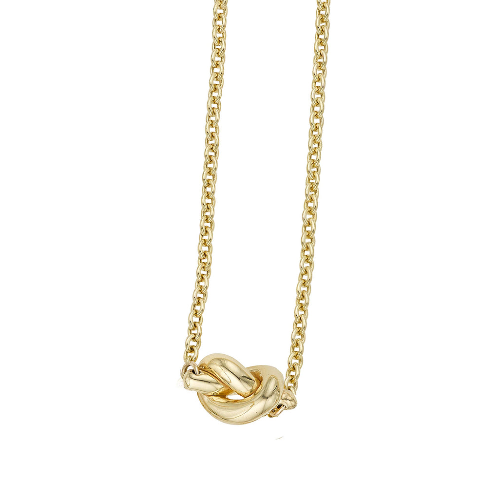 14k Yellow Gold 7.5x12.5mm Polished Extendable Knot Necklace Lobster Clasp 18" - JewelStop1