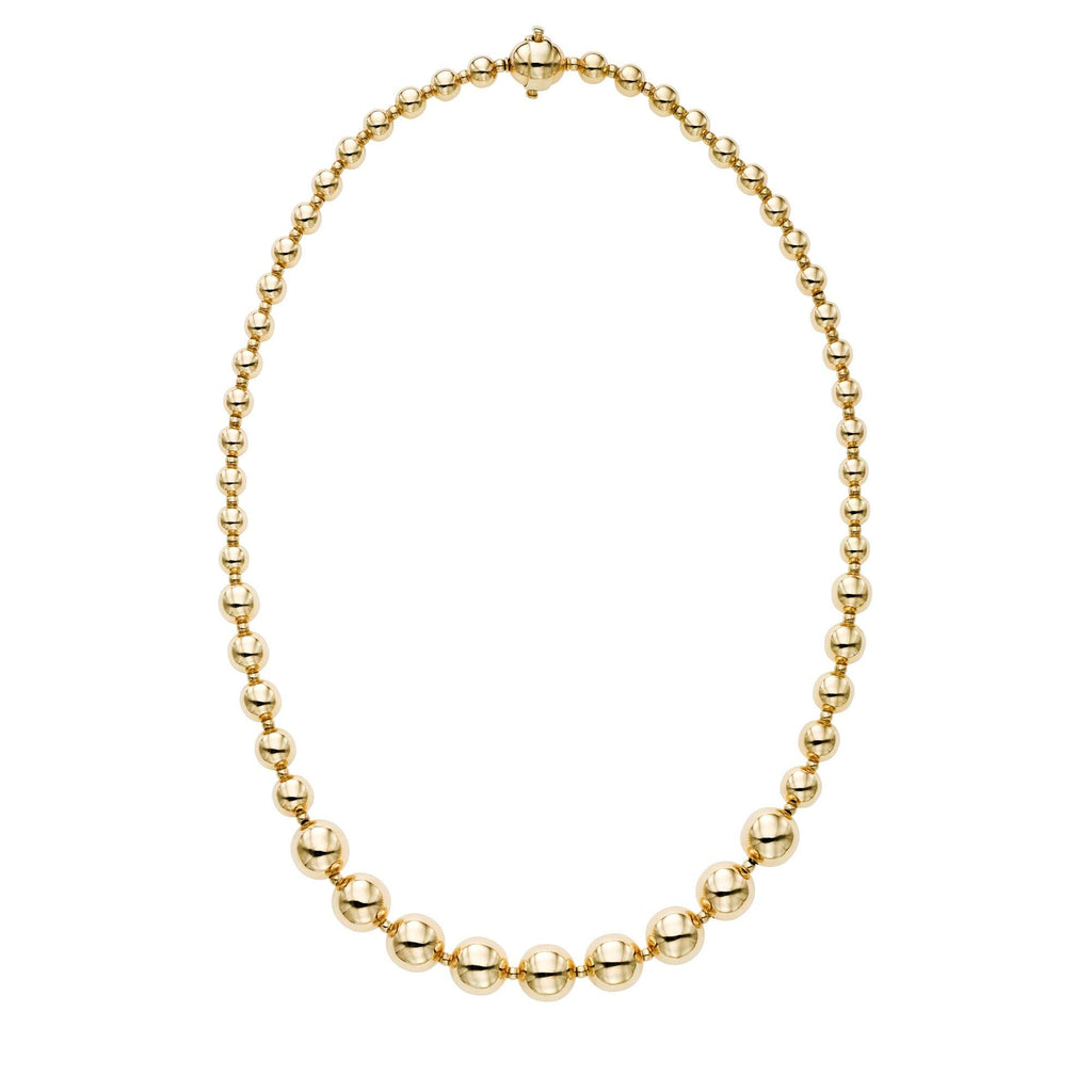 14K Yellow Gold Bead Chain Necklace 18" - JewelStop1