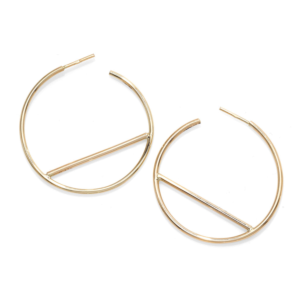 14K Yellow Gold 1.5x36x36.5mm Polished Hoop Earrings with Push Back Clasp - JewelStop1