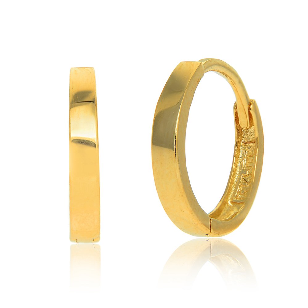 14k Yellow or White Gold 2x11mm Huggie Hoop Earrings - JewelStop1