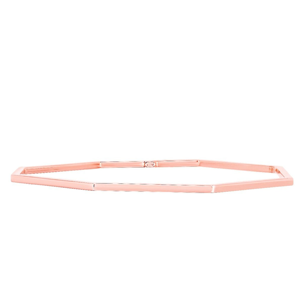 JewelStop 14K Rose Gold 70.9x2.1mm Octagon Claspless Bangle with Polished Finish - 4.60gr