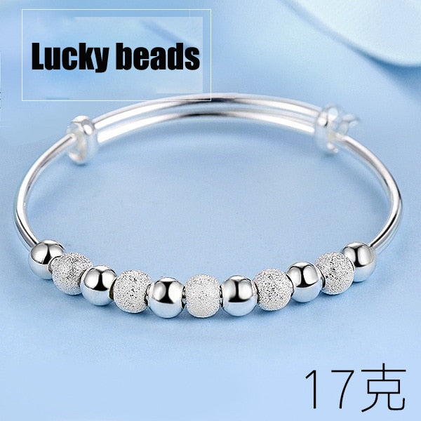 3 Style New 925 sterling silver Lucky Charm Bracelet Cuff Bracelets For Women Bangles Fashion Jewelry Pulseira - JewelStop1